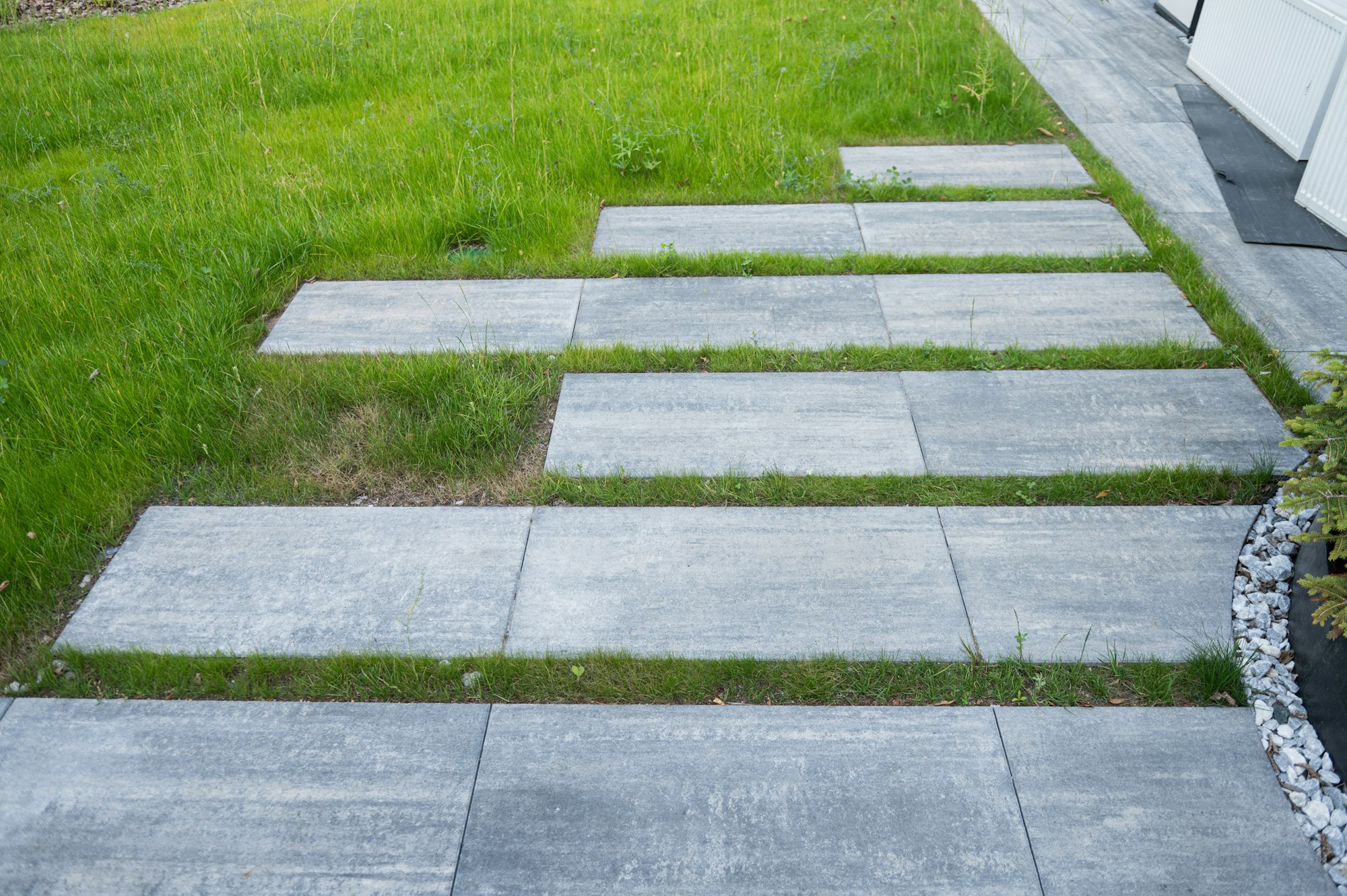 Stepping Stone Path on Lawn